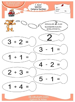 Çocuklar İçin toplam işlemi yaprak testleri 